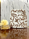 “White & Brown Beauty – Handmade Elegant Bag”